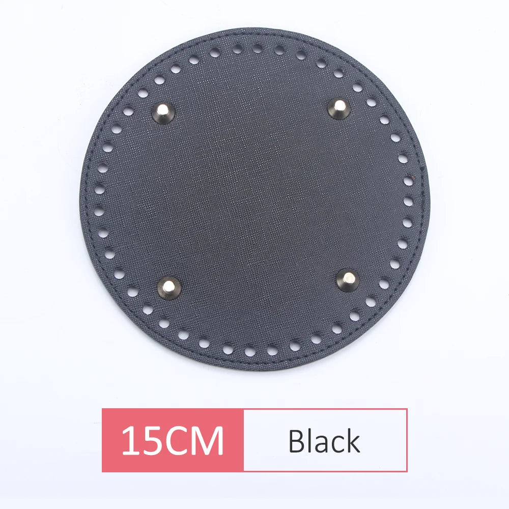 QJH 1 Pcs PU Leather Oval/Round Long Knitting Crochet Bags Bottom for Thick Yarn DIY Weaving Supplies Home Decor Purse Making