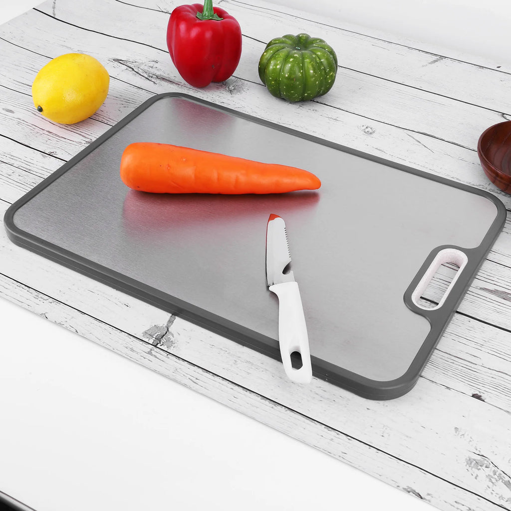 Double Sided Titanium Cutting Board for Kitchen Cutting Board for Double Sided Food Grade Pure Titanium Wheat Straw PP Easy to C