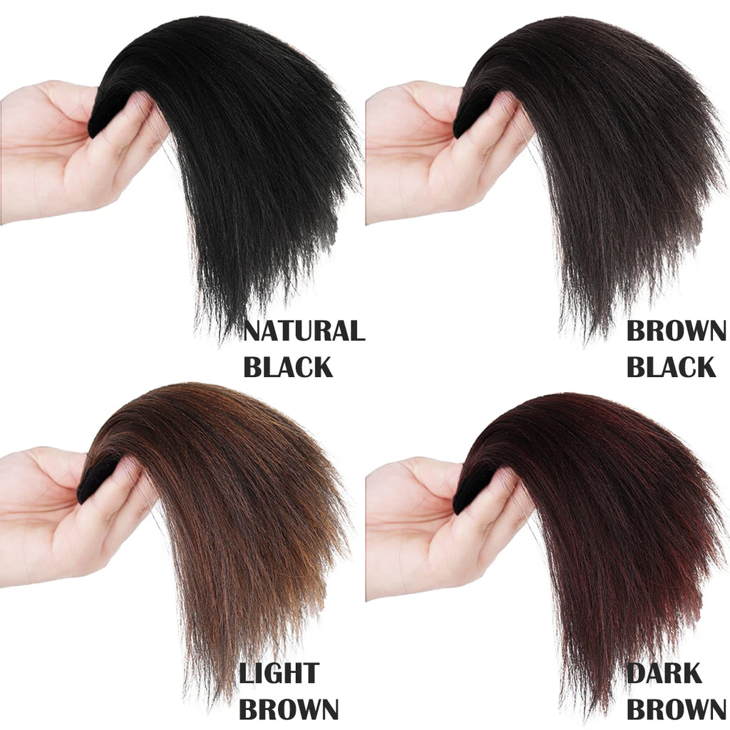 Straight hair synthetic hair pad clip to extend women's
