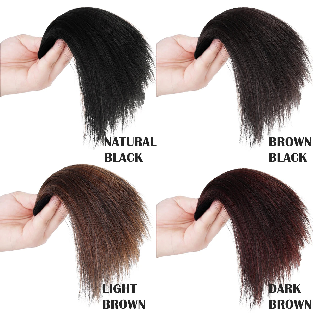 Straight hair synthetic hair pad clip to extend women's