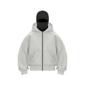 Balaclava Men Zip Hoodie Winter Warm Casual Sweatshirt Y2K with