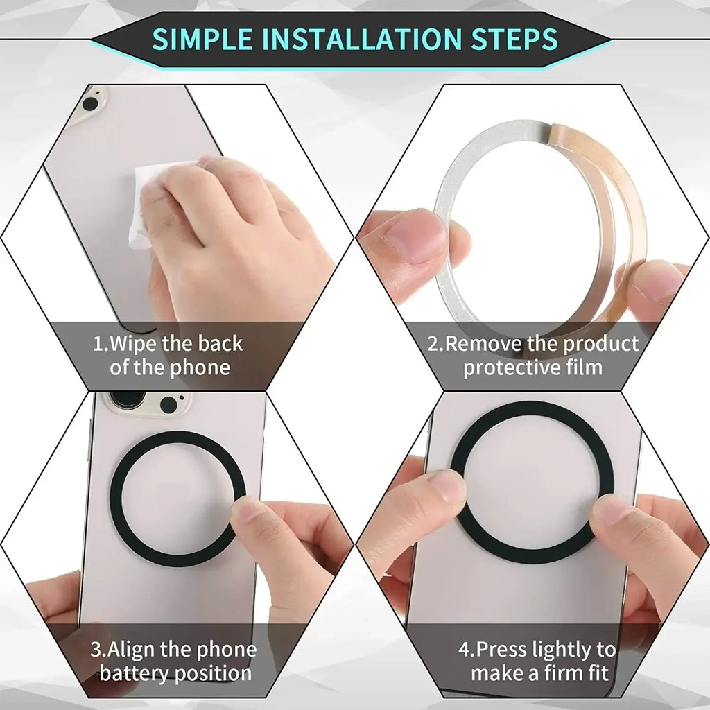 Universal Magnetic Phone Holder Metal Plate Ring For Magsafe Wireless Charger Stainless Steel Iron Sheet Sticker For iPhone pro