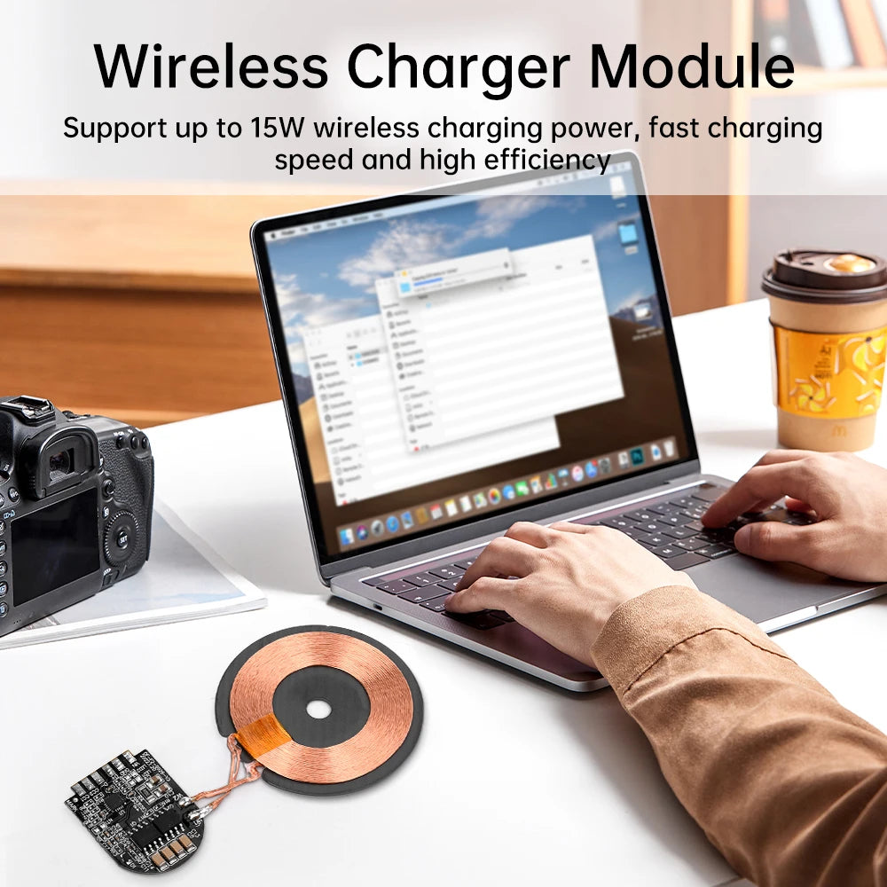 15W High Power Wireless Charger Module Wireless Charger Transmitter Module PCBA Board Coil Support Magnetic Pop-up Window