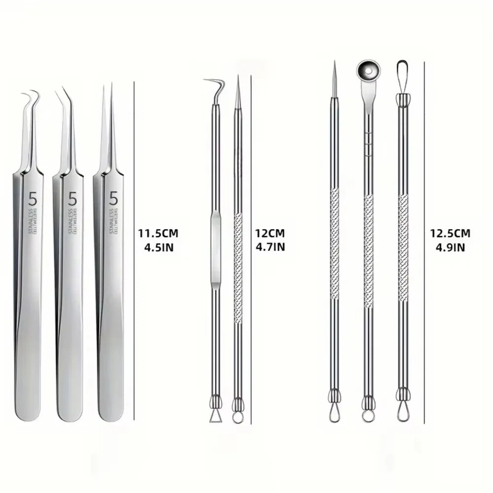 Stainless Steel 4/7/8pcs Acne Removal Tool Set - Blackhead