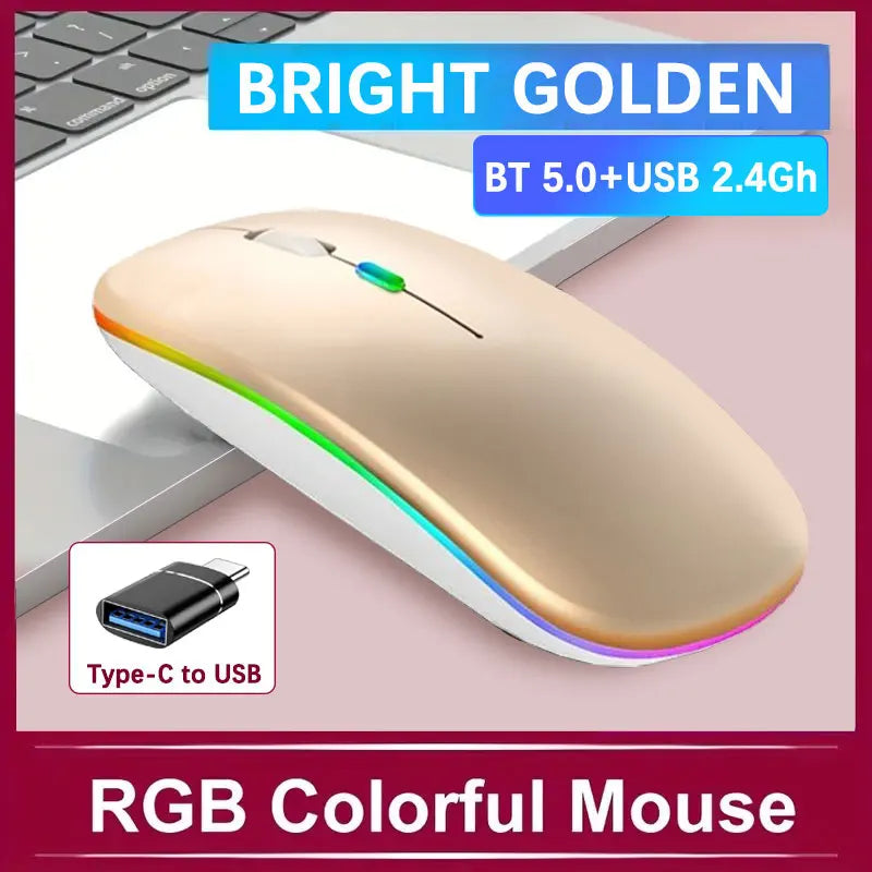 Wireless Rechargeable LED Backlit Gaming Mouse