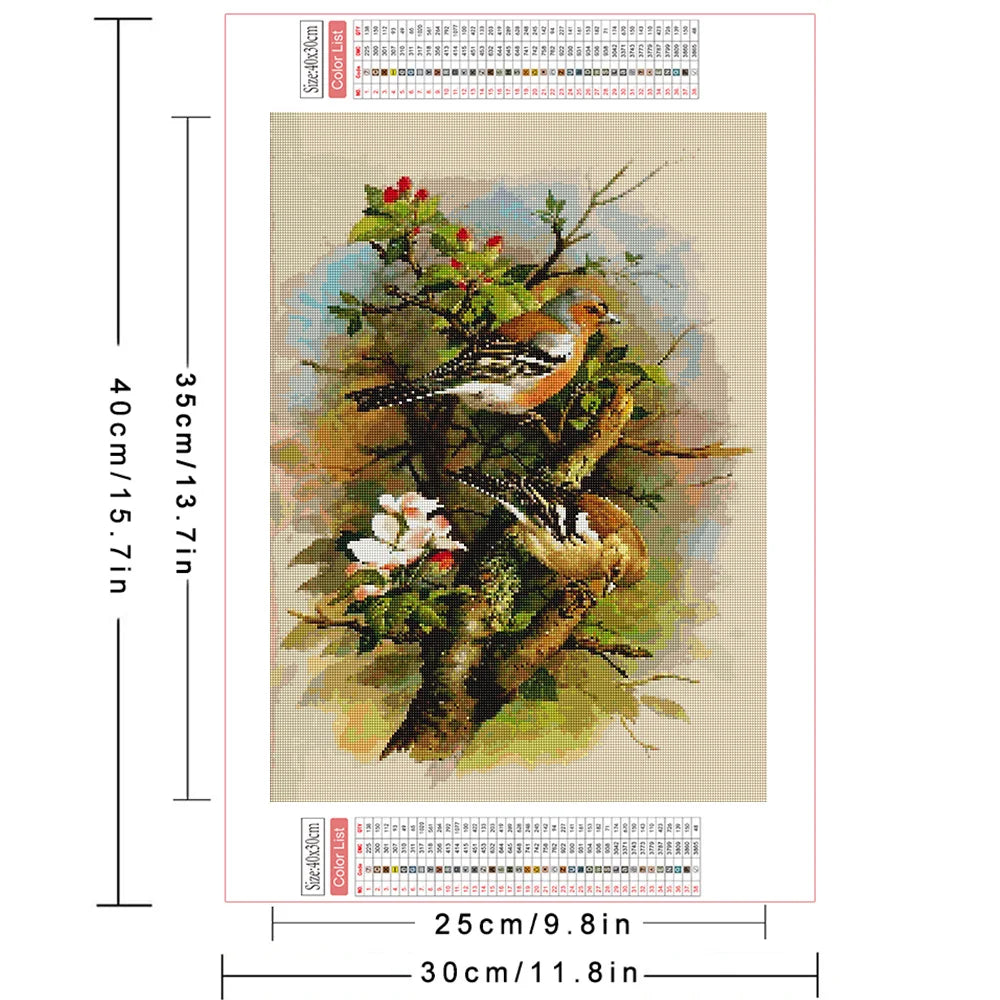 Huacan Diy Diamond Painting Animal Full Drill Embroidery Bird Home Decor Gift Rhinestone Pictures Craft Kit
