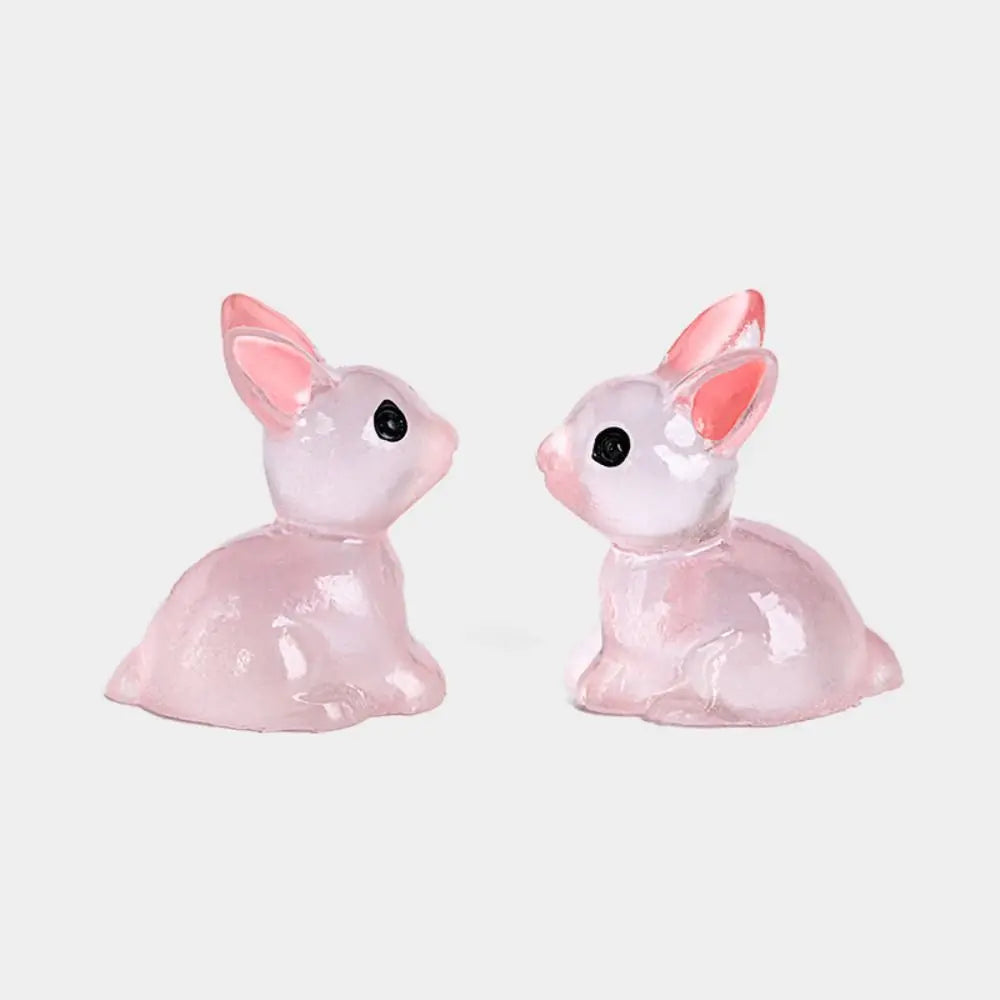 1PC DIY Cute Luminous Bunnies Microlandscape Gardening New Mini Rabbit Ornaments Home Decor Fairy Miniature Figurines