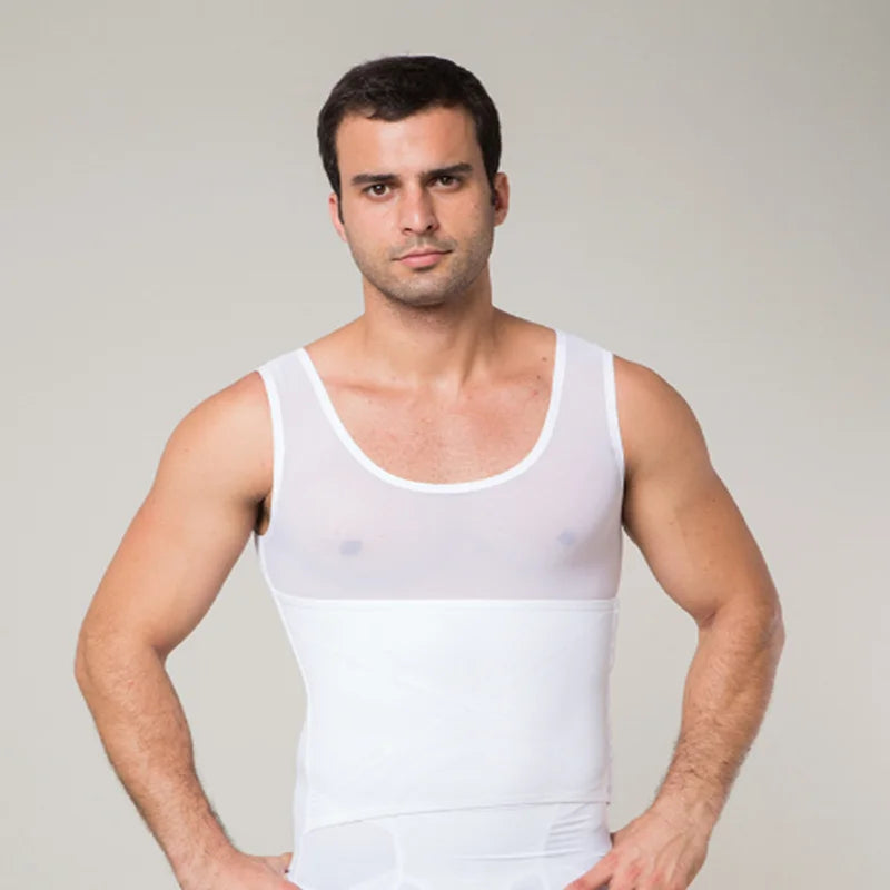 Men's Breathable Compression Tummy Control Undershirt Slimming Body Shaper Sleeveless Tank Top Shaping Spring/Summer Sweatshirt