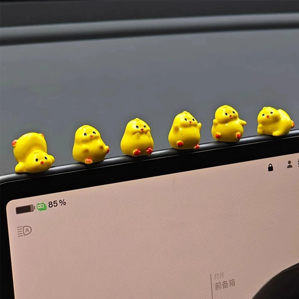 Mini Yellow Chick Car Decoration Gift Resin Ornaments for