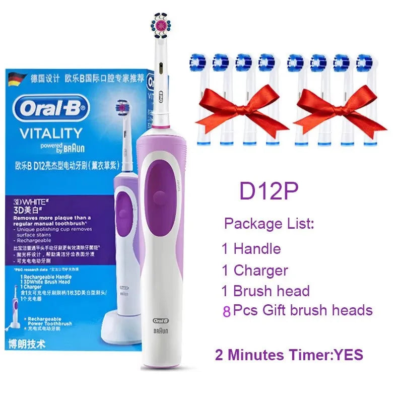 Oral B Electric Toothbrush Rotation Cleaning Oral 3D White