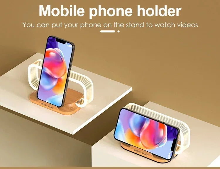 LED  Night Light Wireless Charger Stand Table Desk Lamp Mobile Phone Holder Fast Charging Station Dock For iPhone Samsung Xiaomi