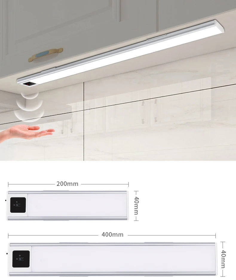 Wall Lamps Indoor LED Lighting Bar Hand Sweep Motion Sensor Light for Bathroom Kitchen Closet 5V USB Rrchargeable Mirror Light