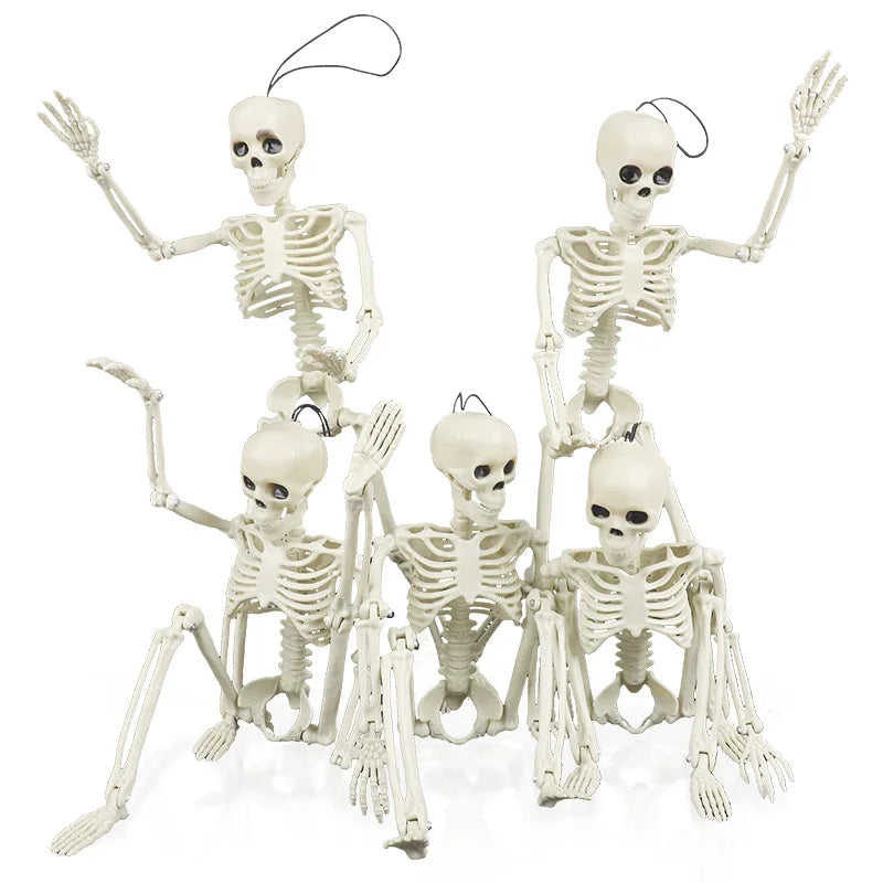 1pc Halloween Skull Skeleton 40cm Posable Skeleton Human Shape Bones Halloween Party Home Decorations Haunted House Horror Props