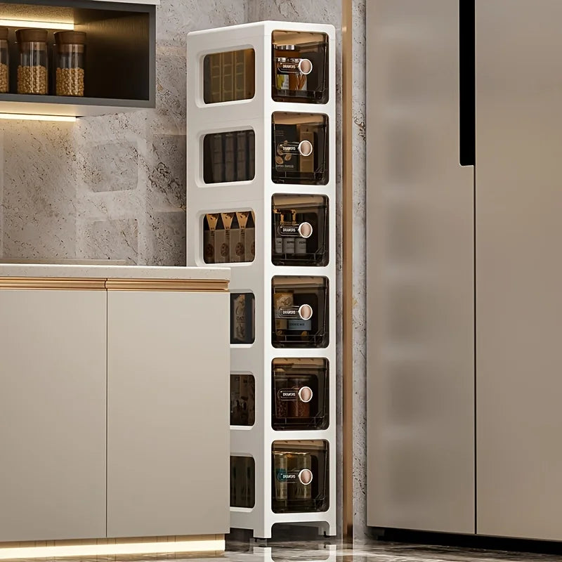 Home Narrow Space Storage Cabinet - Drawer Style - Kitchen Gap Cabinet - Bathroom Storage Cabinet - Bathroom Storage Unit