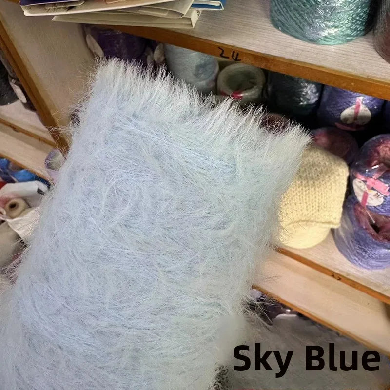 Long Hair  Fur Yarn 500g Simulation Smooth Soft Non Shedding Woolen Sweater Hat Yarn for Hand Knitting Winter Fashion