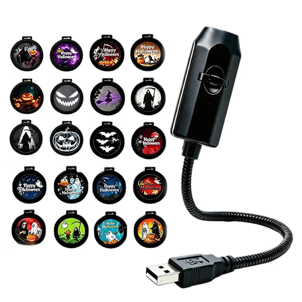 USB Projector Light Christmas Elk Santa Claus Night Light