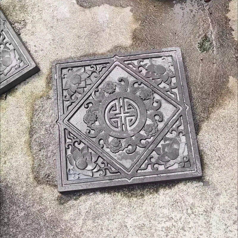 Step Stone Cement Mold Square Courtyard Paving Brick Step Stone Ceramic Tile Garden Lawn Floor Cement Brick Bluestone Model