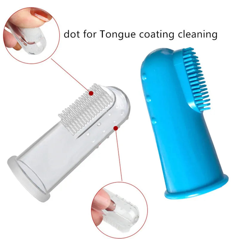 Pet Silicone Finger Cots Toothbrush Cats Dogs Brushing Dog Pet