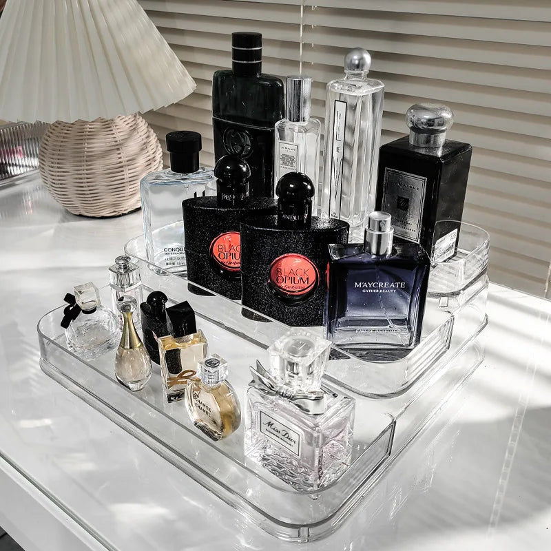 3 Tier Desktop Perfume Shelf Bathroom Makeup Organizer Perfume Aromatherapy Organizer Skin Care Product Storage Rack Organizer