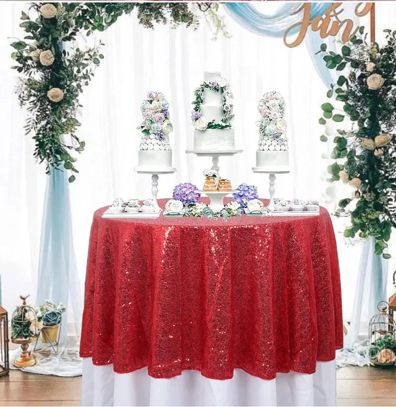 180cm Round Sequin Tablecloth  for Wedding Banquet Wedding Birthday Christmas Party Table Decoration Sequin dining table decorat