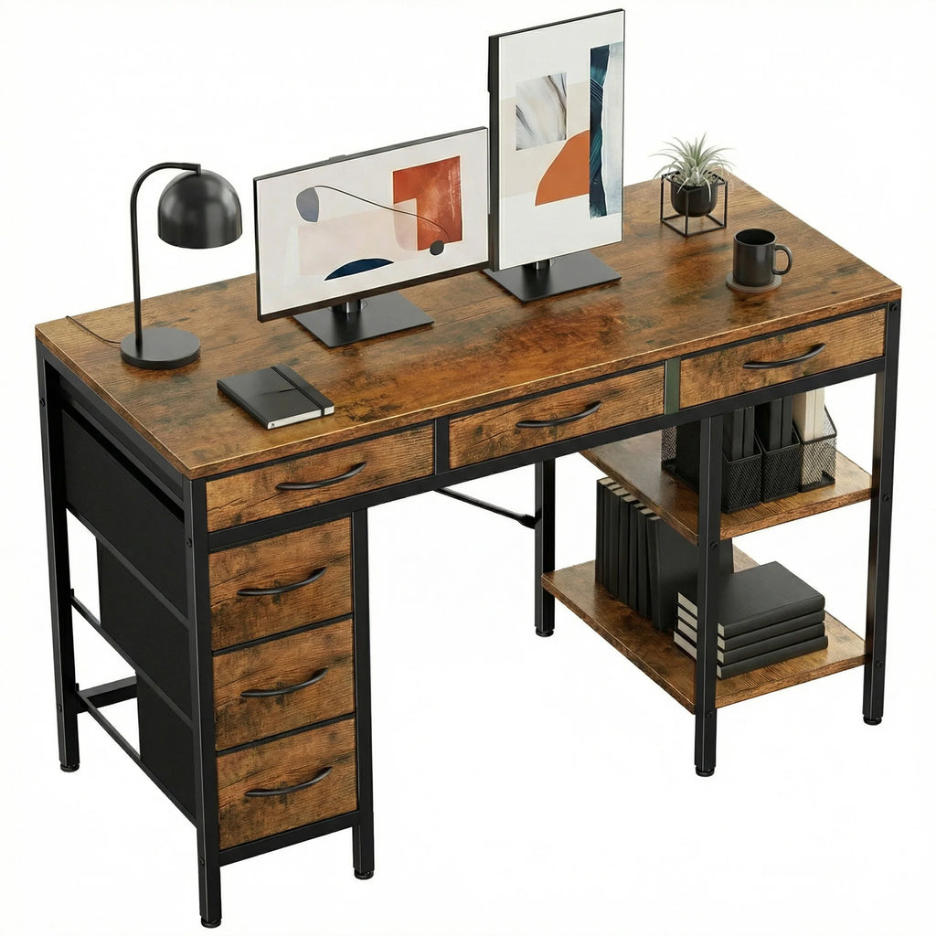 MCQ 47 Inch Office Computer Desk With 6 Fabric