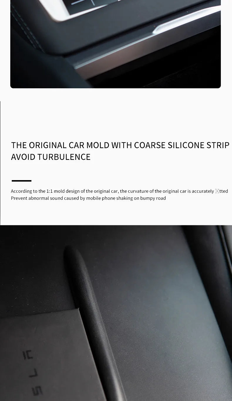 For Tesla Model 3 Highland 2024 Silicone Wireless Charger Pad Center Control Protector Non-slip Mat Car Interior Accessories