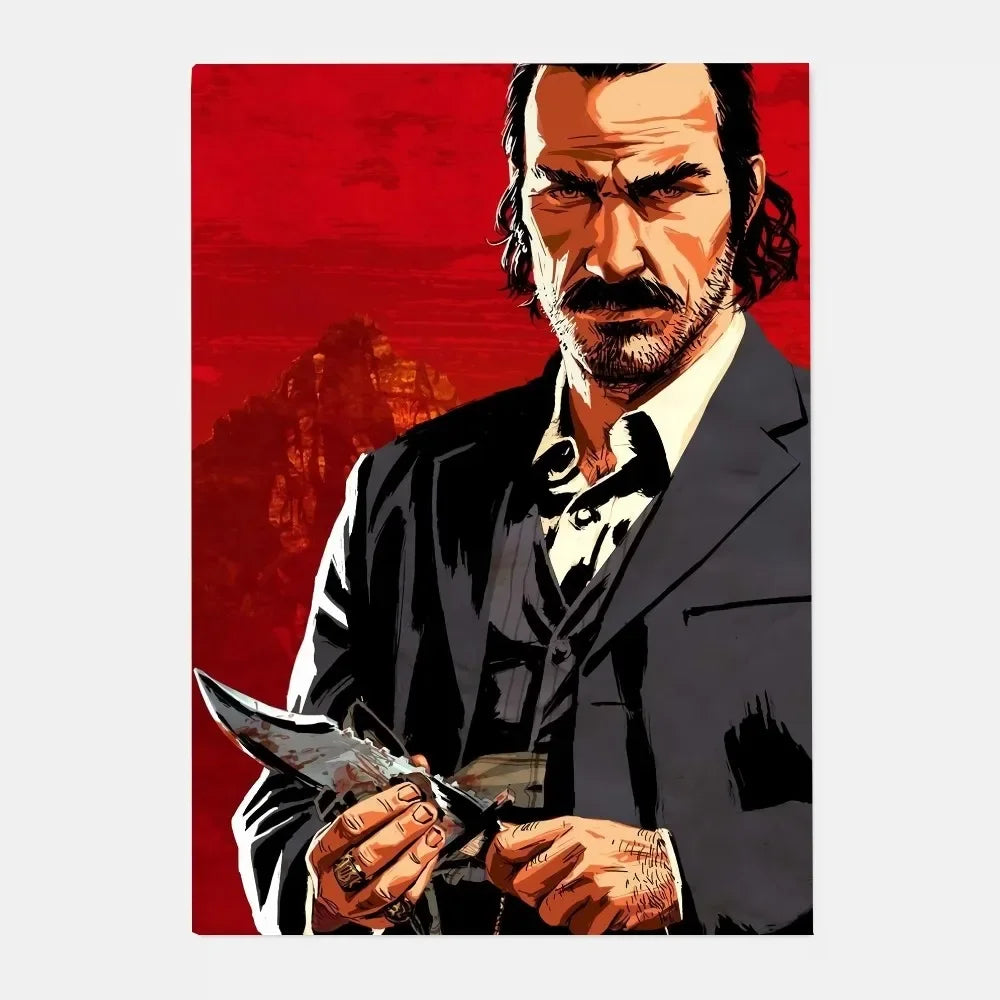 Game R-Red Dead Redemption 2 RDR2 Poster HD art canvas painting home living room bar decoration