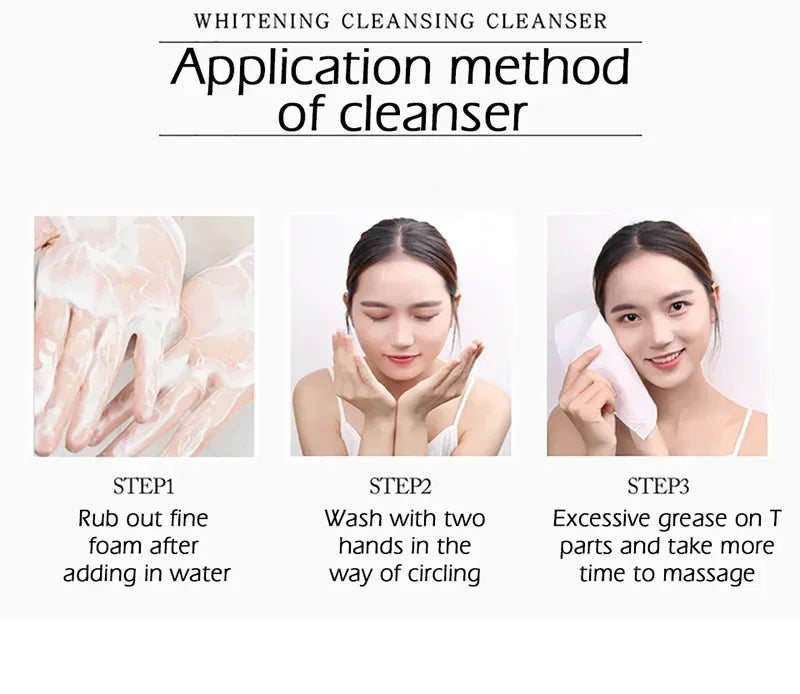 Nicotinamide Amino Acid Face Cleanser Facial Scrub Cleansing Acne Oil Control Blackhead Remover Shrink Pores Skin Care