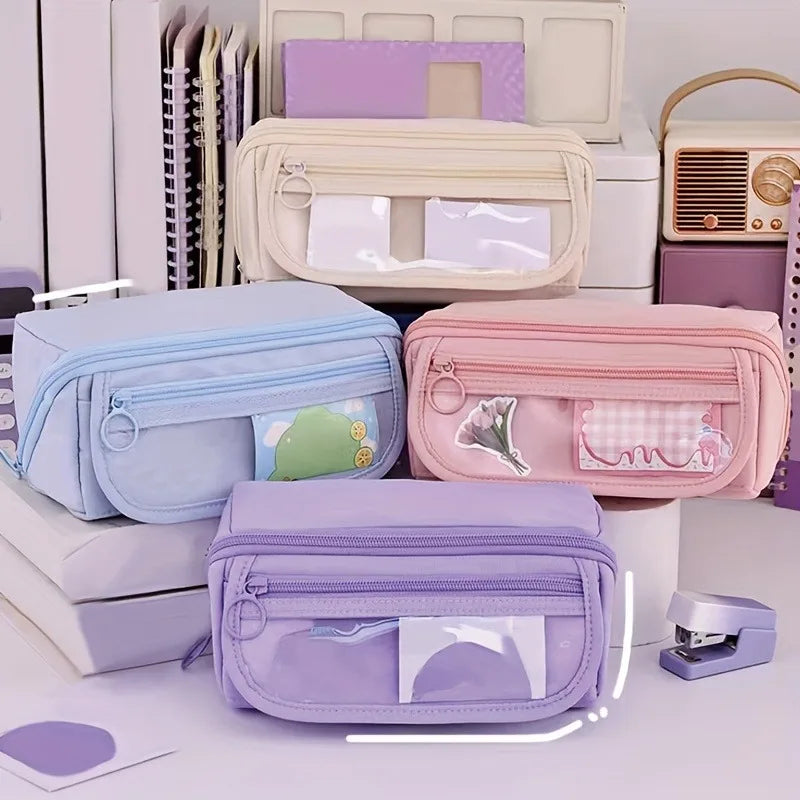 Large Capacity Pencil Case Organizer - Multi-Compartment Desktop Storage