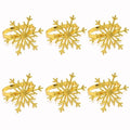 6Pc Silver/Gold Snowflake Napkin Rings Dinner Napkin Rings Holder for Christmas Holiday New Year Wedding Party Table Decoration