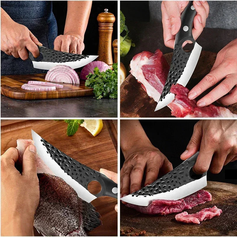 Kitchen Knife Handmade Forged Butcher Knife Boning Knives Meat Cleaver Vegetables Cutter Professional Household Chef Cook Knife