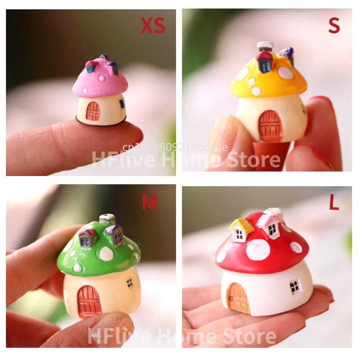 Mini Resin Moss Micro Landscape Decor Outdoor Fairy Miniature Garden Mushroom House Ornaments Handicraft Flower Pot Accessories