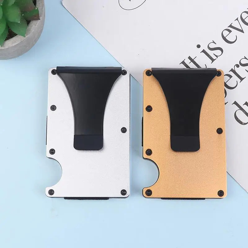 RFID Minimalist Wallet Men Women Slim Credit Card Holder With Money Clip Anti Theft Design For Commuting BusinessGood Quality