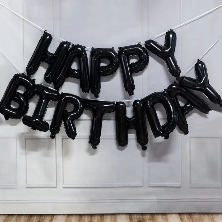 ATG 13pcs Rose Gold Birthday Balloon  Foil Letter Balloons Set Happy Birthday Decoration Caramel Color Globos Kids Party Supplie