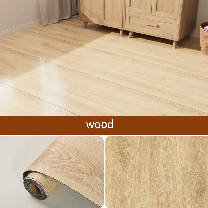 Wood Grain Peel and Stick Floor Tiles Waterproof Non-Slip Self Adhesive Vinyl Floor Sticker for Living Room Bedroom Home Decor