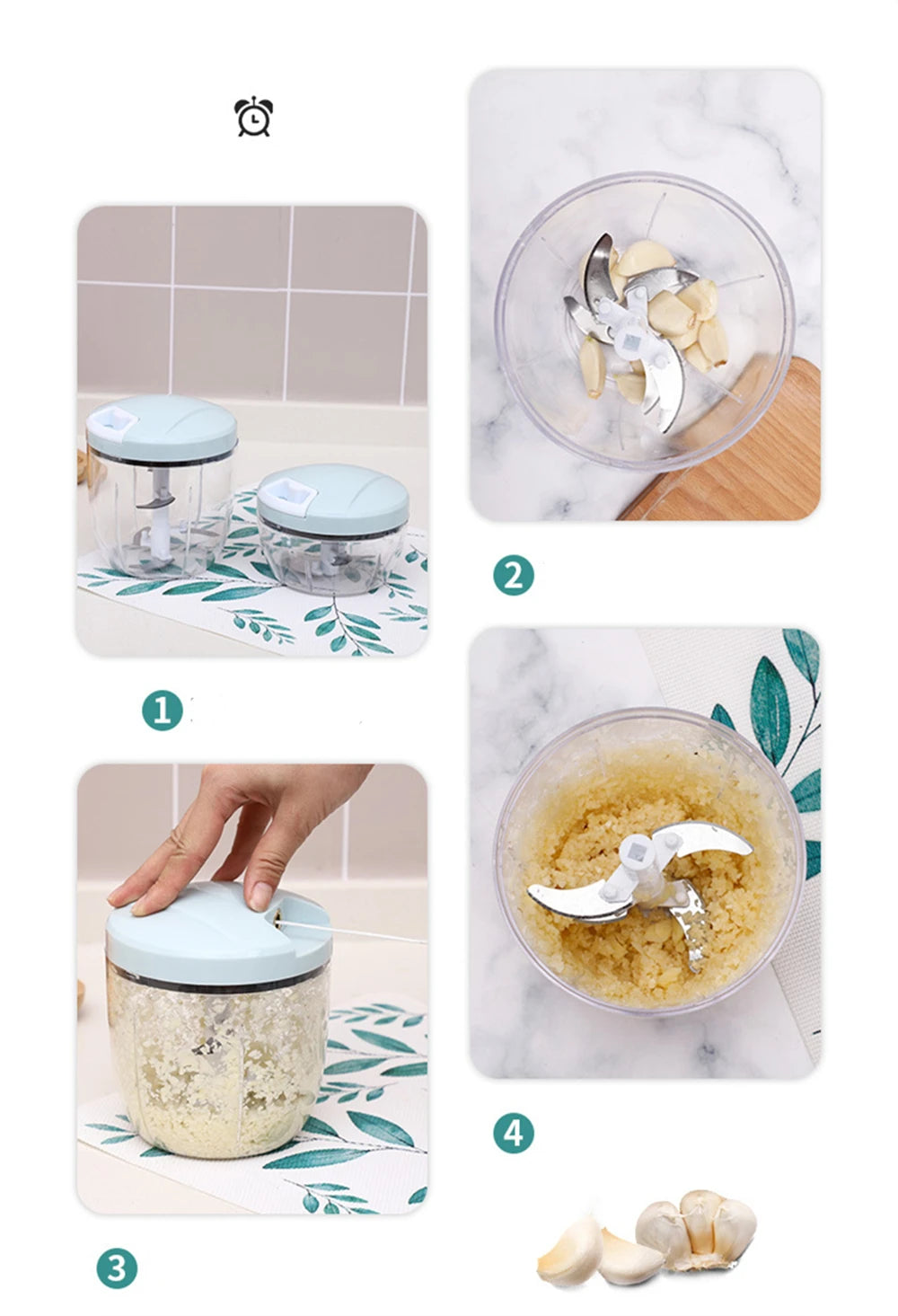Garlic Chopper Manual Chopper Chopper Blender Portable Manual Food Vegetable Fruit Meat Grinder Kitchen tools
