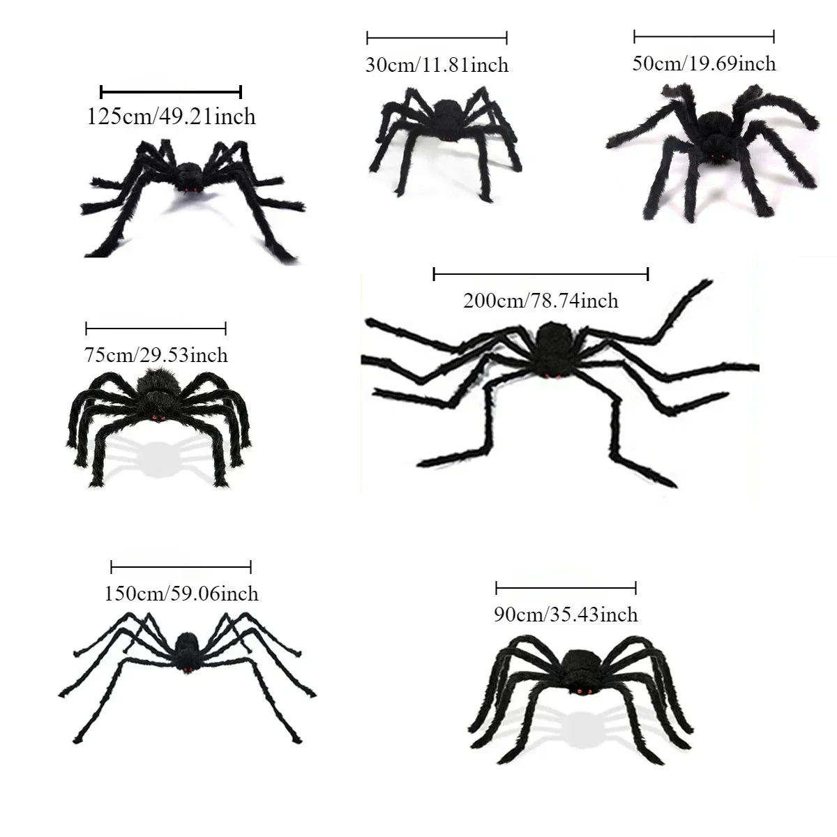 Halloween Black Scary Giant Spider Huge Spider Web Halloween