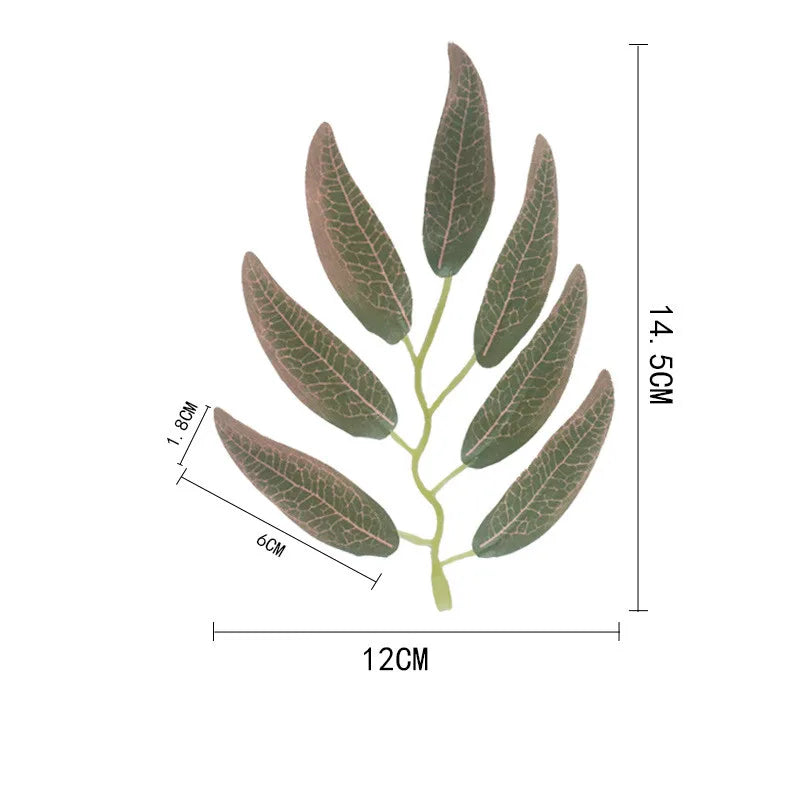 100pcs artificial willow twig leaves wicker  Willow leaf plants for home garden wreath garland wedding wall bouquet decoration