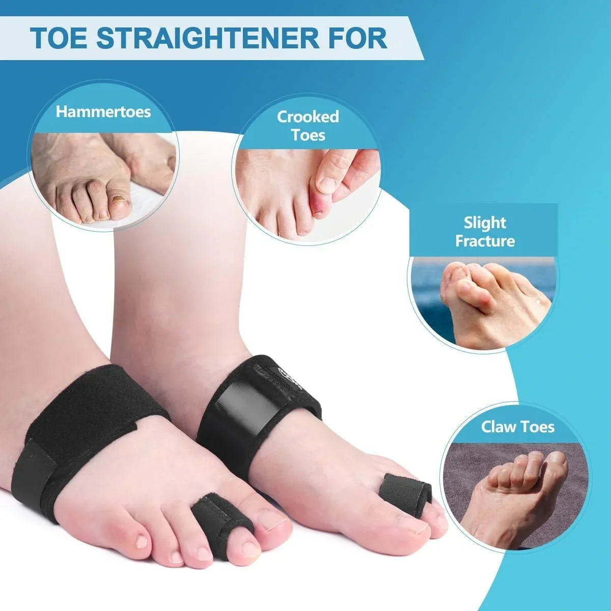 1PC Toe Splint for Hammer Toes, Crooked & Bent Toes – Adjustable Toe Brace for Straightening, Broken Toe Relief & Alignment
