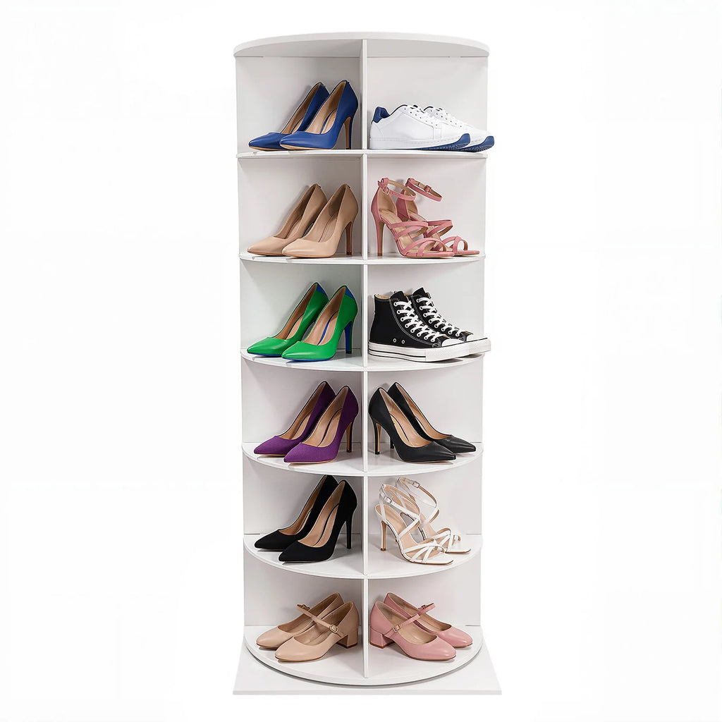 6-Tier 360-Degree Rotating Shoe Rack