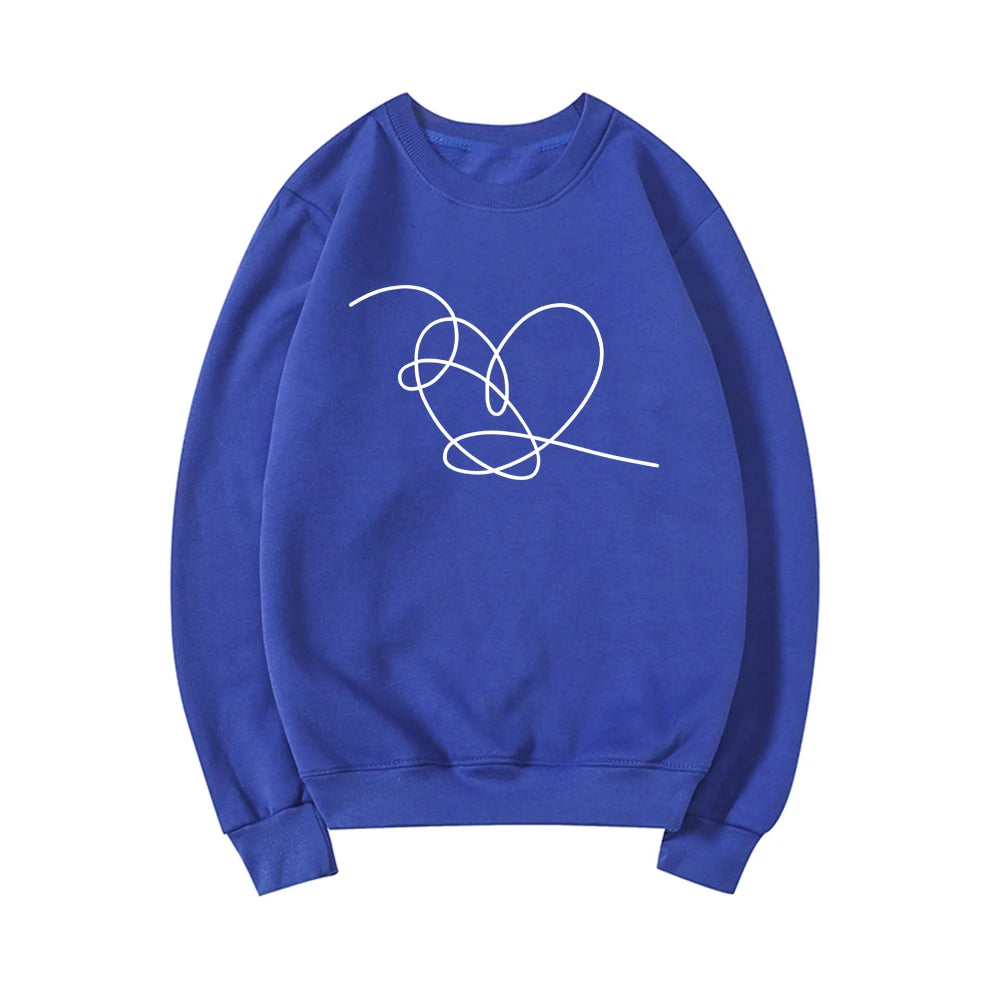 Love Yourself Heart Sweatshirt Love Yourself Tear Hoodie Heart Pullovers Women Long Sleeve Crewneck Sweatshirts Casual Hoodies