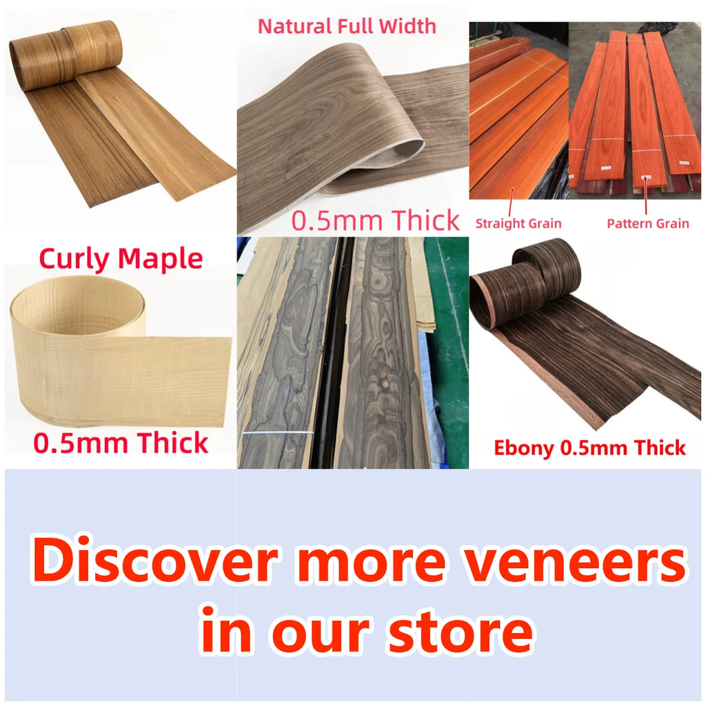 Thick Cut Natural Black Walnut Flat Cut Wood Veneer for Furniture Renovation DIY Crafts Car Interiors Speaker Surface Sheets