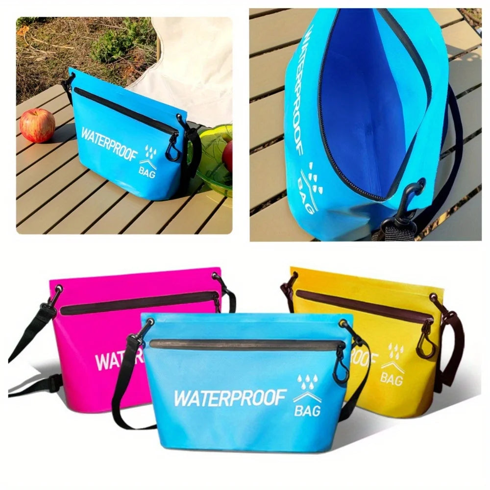 1pc Wash Sack Dry Bag Durable Swimming Rafting Kayaking Travel Zipper Handbag River Trekking Floating Boating Swimming Bag