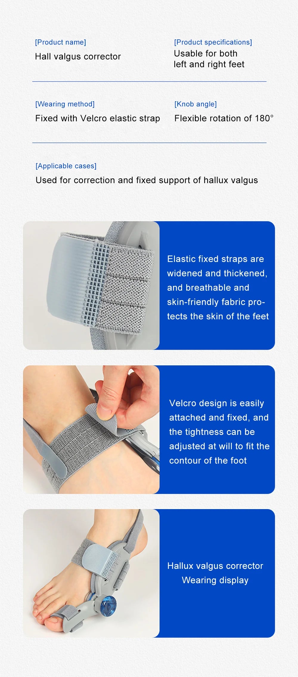 Toe Correction for Left Right Hallux Valgus Corrector Bunion Straightener Adjustable Thumb Big Toe Orthopedic Pedicure Foot Care
