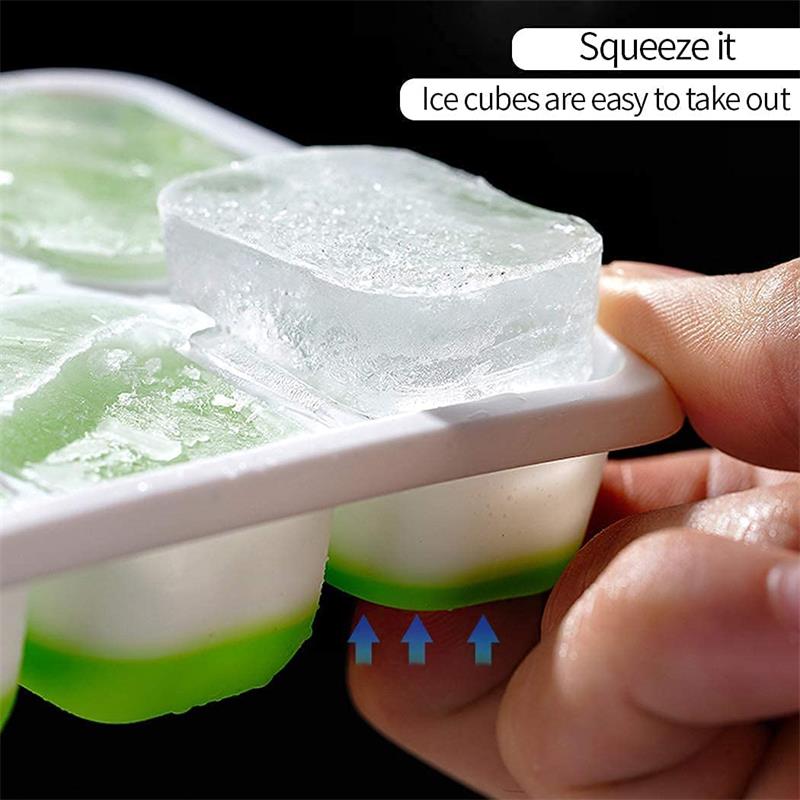 14 Grids Fruit Ice Maker with Removable Ice Cube Trays Reusable Silicone Ice cube Mold  Lids Kitchen Tools Freezer Summer Mould