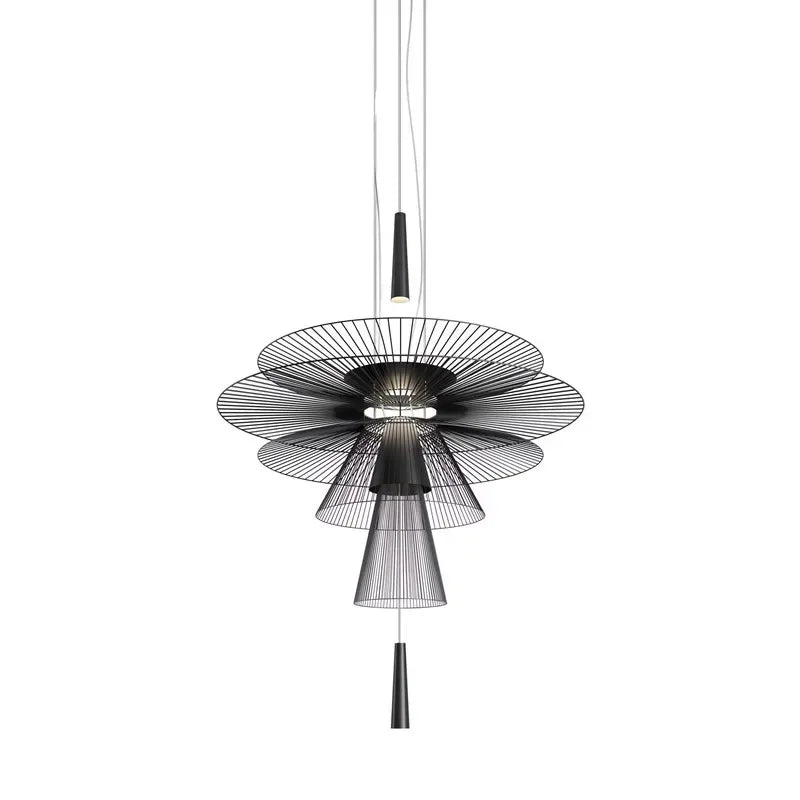 SANDYHA New Trend LED Chandelier Luxury Metal Cord Pendant Lighting for Parlor Living Dining Room Home Decor Home Hanging Lamp