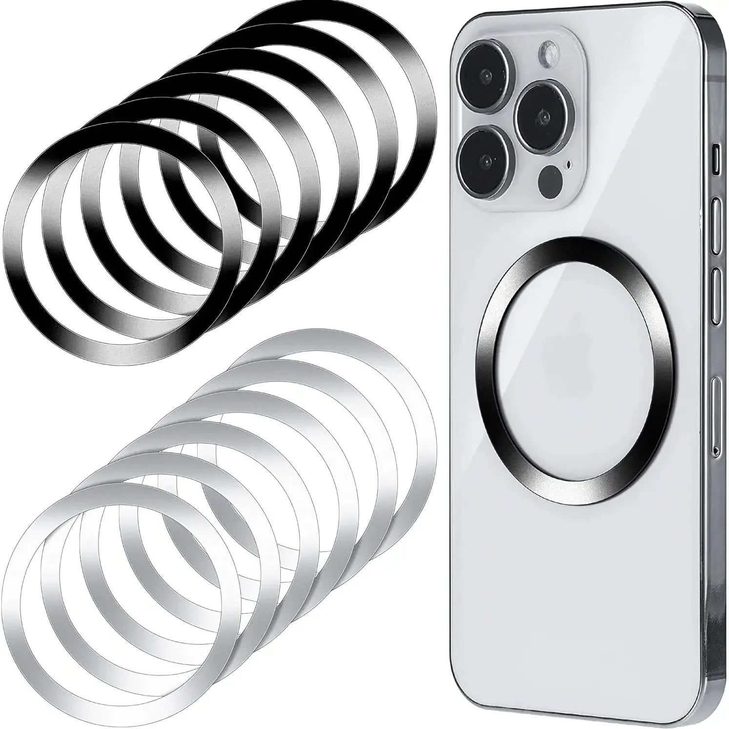10PCS for Magsafe Magnetic Plate Ring Universal Stickers Support Wireless Charger Metal Plate Sheet for iPhone Samsung Xiaomi