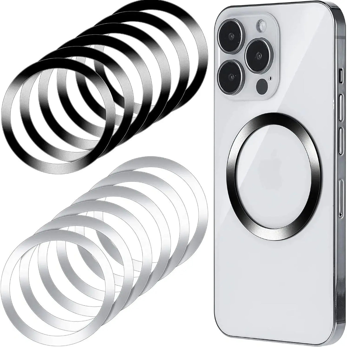 10PCS for Magsafe Magnetic Plate Ring Universal Stickers Support Wireless Charger Metal Plate Sheet for iPhone Samsung Xiaomi