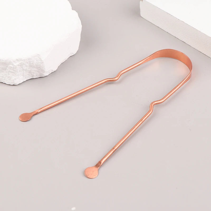 ●1PCS Copper Tongue Scraper Men Women Toothbrush Dental Oral