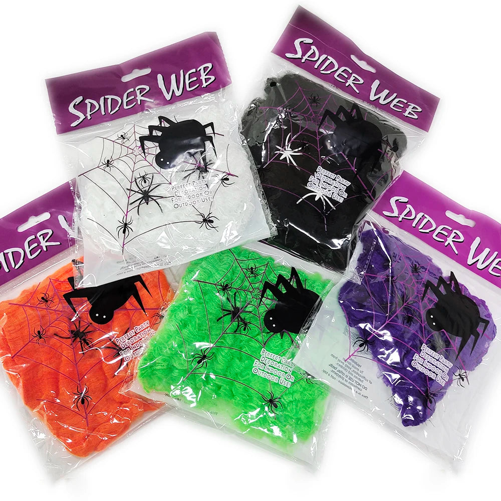 Halloween Decorations Artificial Spider Web Luminous Stretch